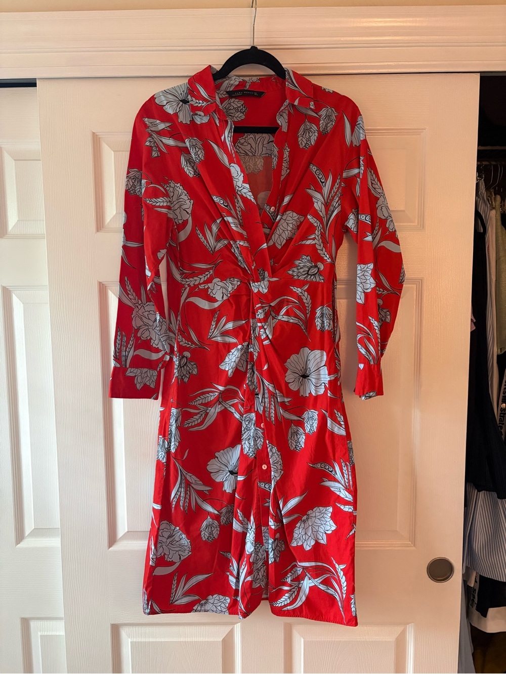 Zara Resort Floral Twist-Front Women’s Dress
